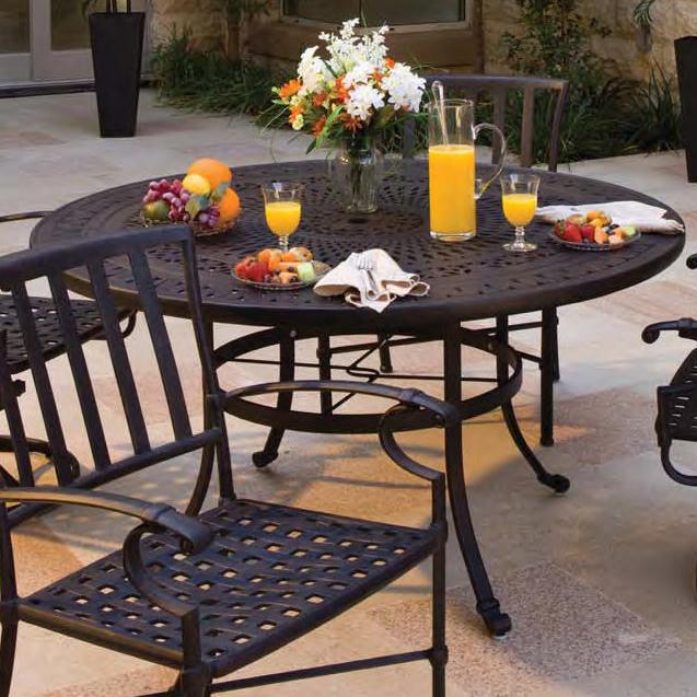 Winston Cast Aluminum Tables 54" Round Cast Aluminum Dining Table